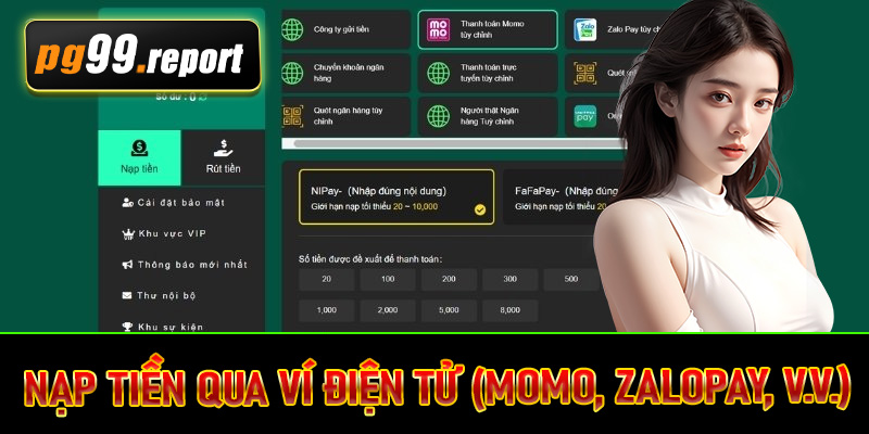 Nạp tiền qua ví điện tử (Momo, ZaloPay, v.v.)